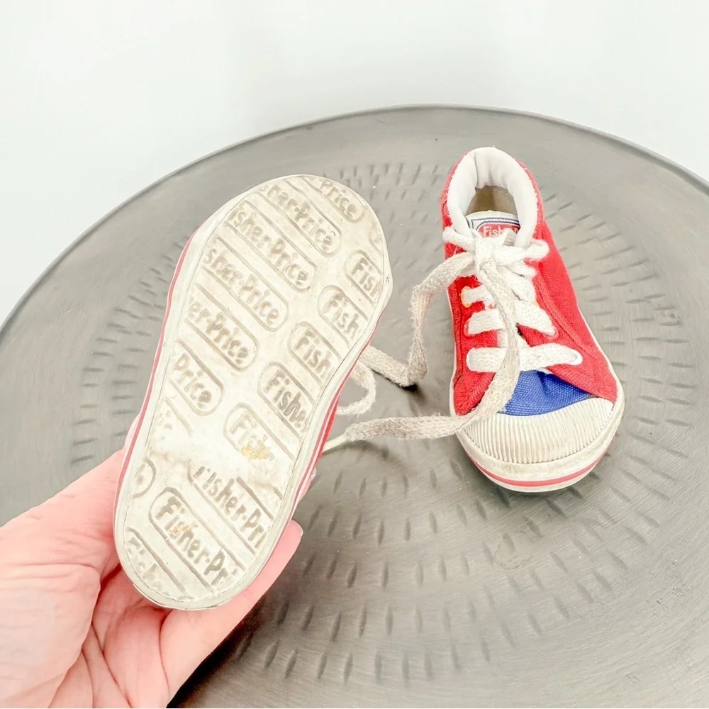 Vintage Fisher Price Red/White baby shoes